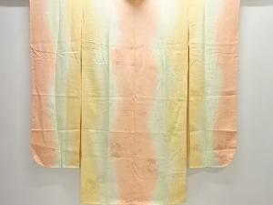 雪輪に蝶花模様織り出し暈し単衣振袖用長襦袢